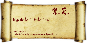 Nyakó Róza névjegykártya