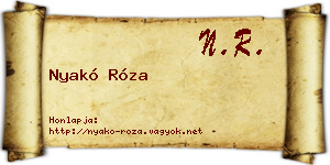 Nyakó Róza névjegykártya